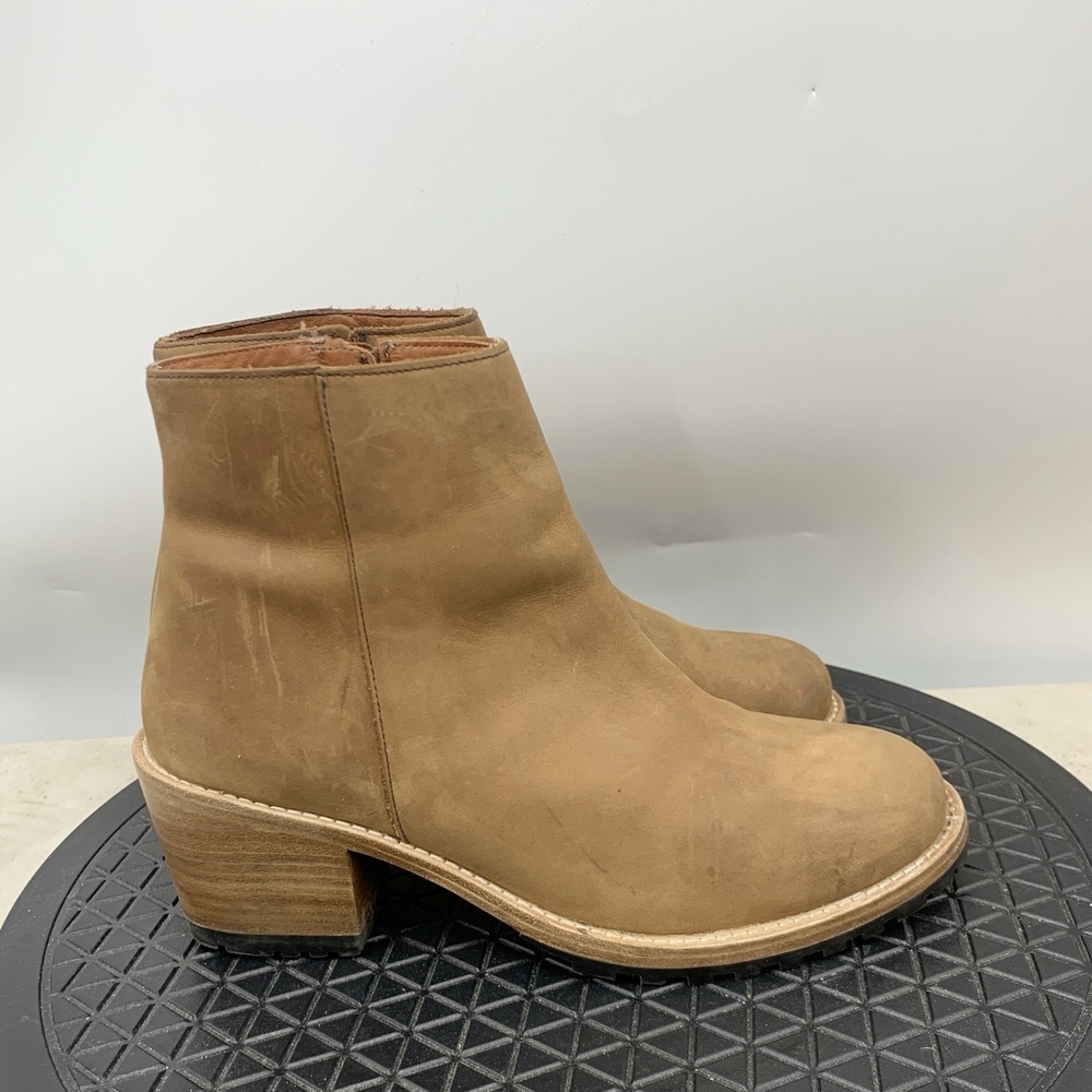 Patina Portland Leather Boots Women Size 10 Shoes Brown Leather Ankle Booties